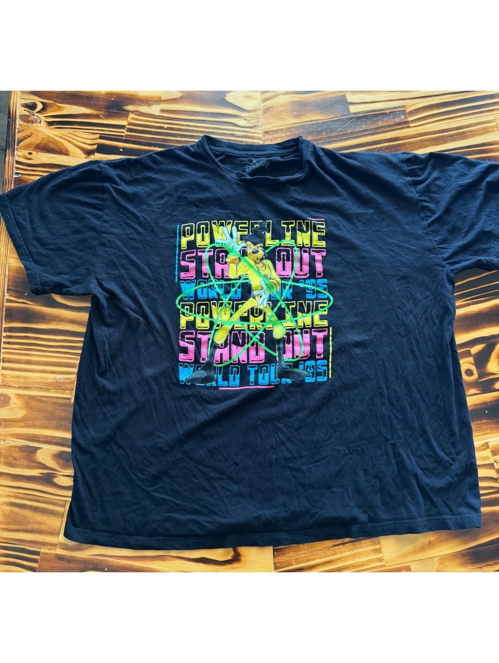 Disney A Goofy Movie Powerline Stand Out World Tour ’95 Black T-Shirt 2XL